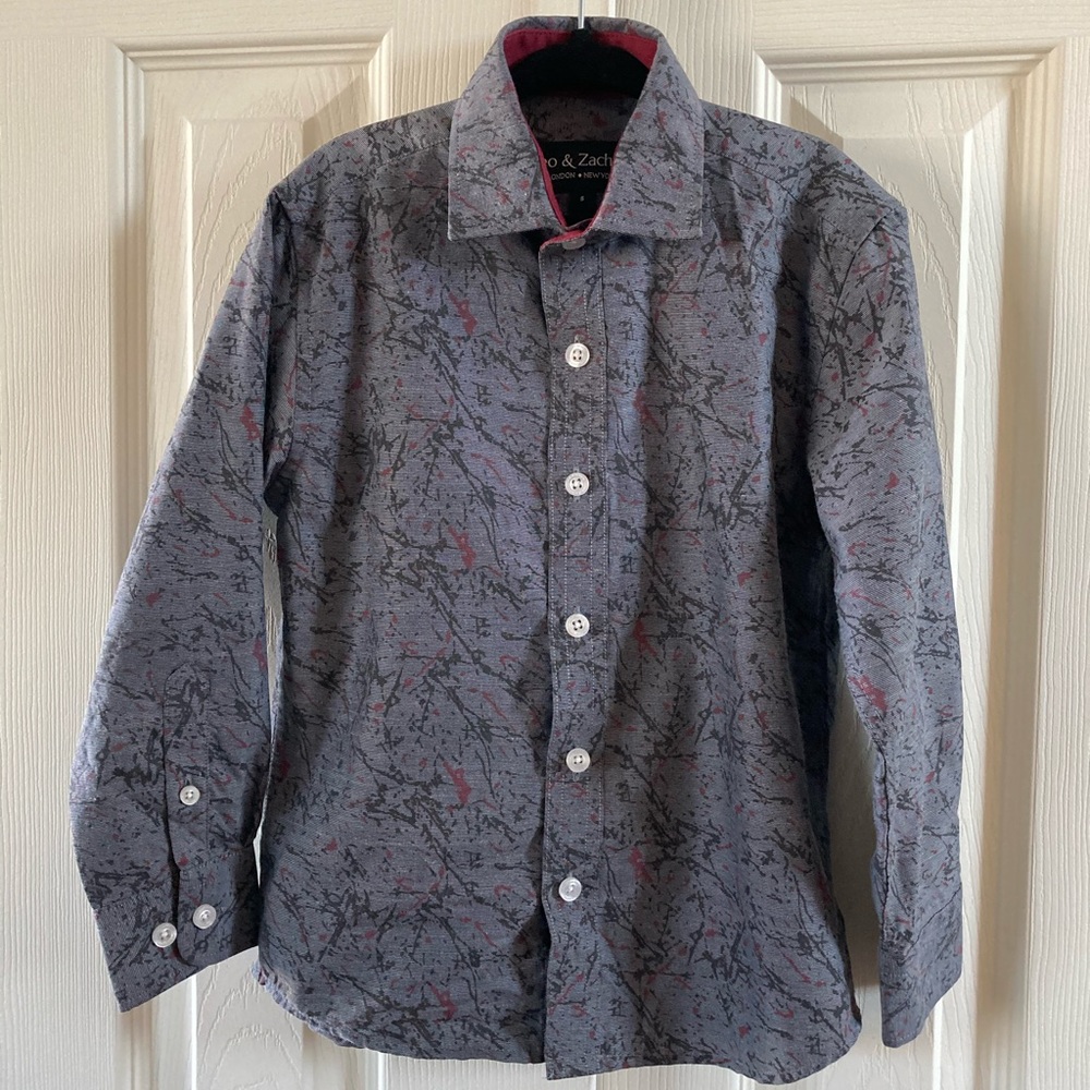 Leo & Zachary Boys Paint Splatter Print Shirt